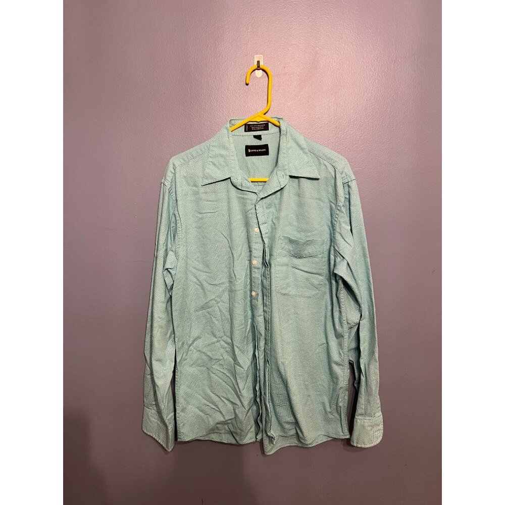 VTG Men's Conte‎ di Milano Light Blue Textured Button Up Long Sleeve SZ 16 35/37